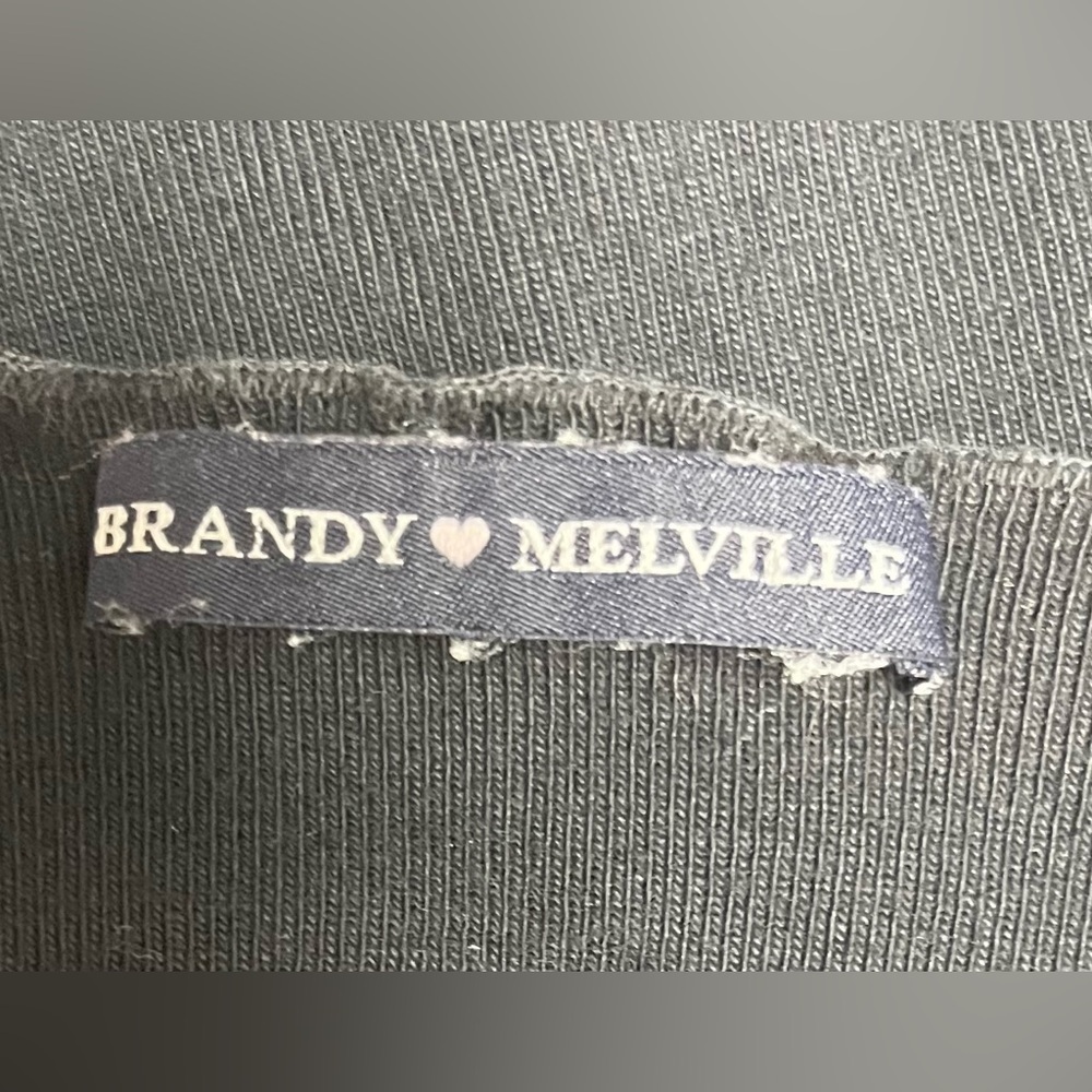 Brandy Melville Black Lettuce Edge Cropped Top Size Small - Picture 4 of 5